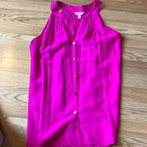 Lilly Pulitzer pink button down tank